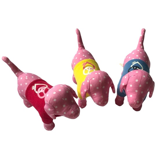 3 PiNK Victoria’s Secret Dogs Recycle Love Polka Dot VS Pink Dog Collector - Picture 10 of 12